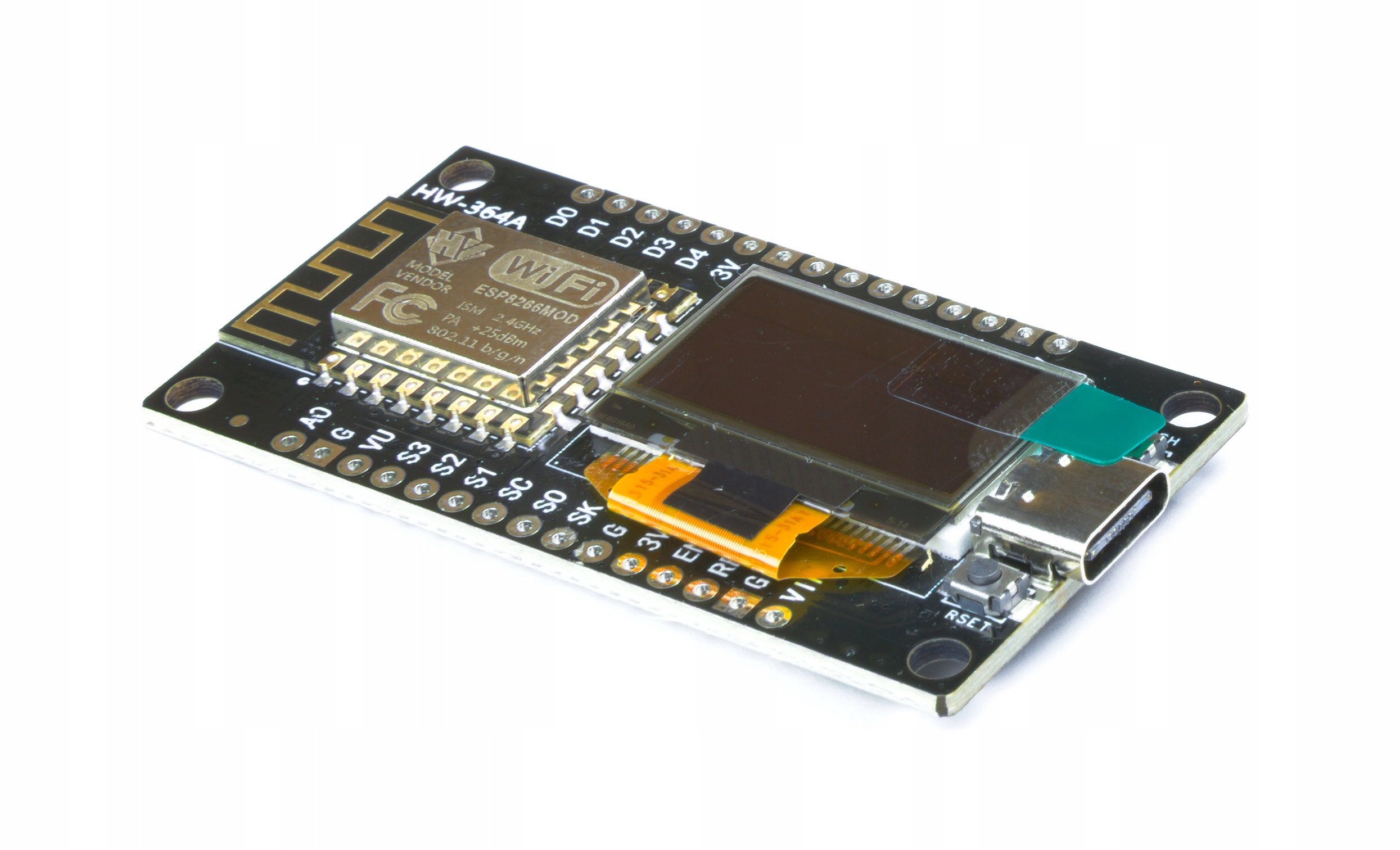 IMZ ESP8266 NodeMCU OLED 0.96" USB-C żółto-niebieski — zdjęcie produktu