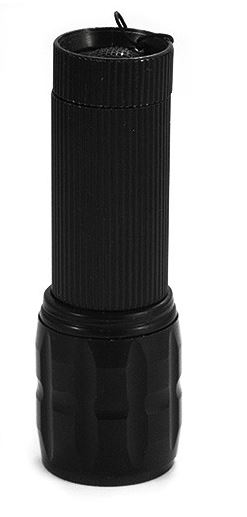 Mała mocna latarka LED 300 lm z zoomem 3xAAA aluminiowa obudowa — zdjęcie produktu