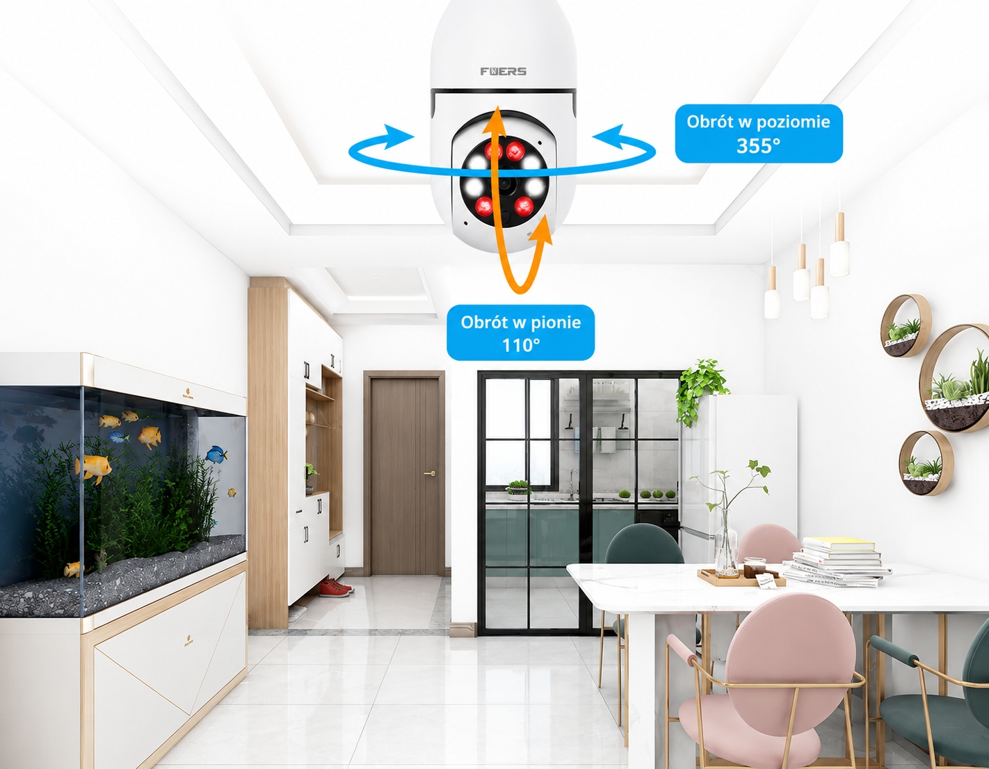 Fuers Kamera IP WiFi E27 2MP Full HD PTZ 2.4GHz — zdjęcie produktu