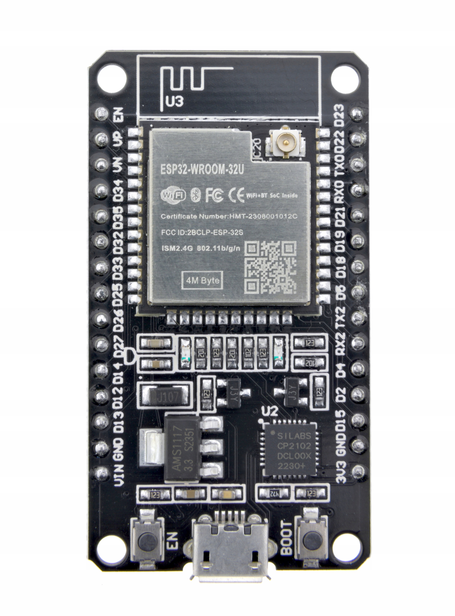 IMZ Płytka ESP32-WROOM-32U 30pin CP2102 z anteną WiFi 2.4GHz — zdjęcie produktu